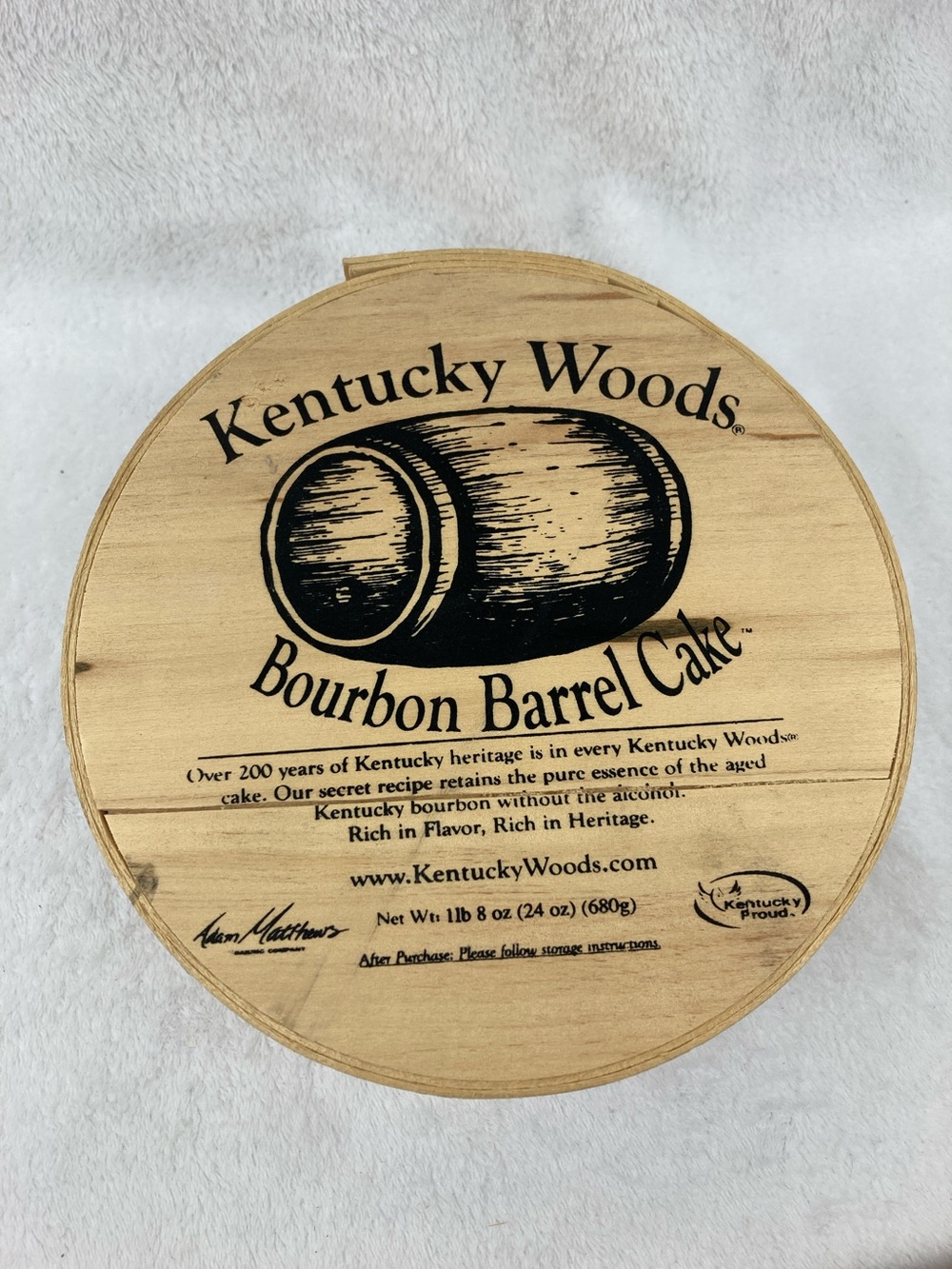 Kentucky Woods Bourbon Barrel Cake Decorative Wood Box 8”